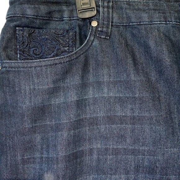 Christopher & Banks Jeans  size 16  Dark Wash  Wide Leg  Slight Flare  Stretch - Picture 4 of 11